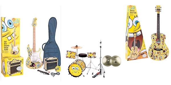 Spongebob-Akusikgitarre Spongebob-Drumset Spongebob E-Gitarrenset