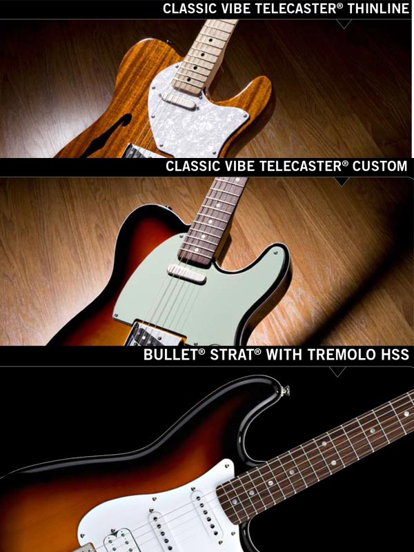Fender Squier Classic Vibe Telecaster Custom und Bullet Strat with Tremolo HSS und Fender Squier Classic Vibe Telecaster Thinline