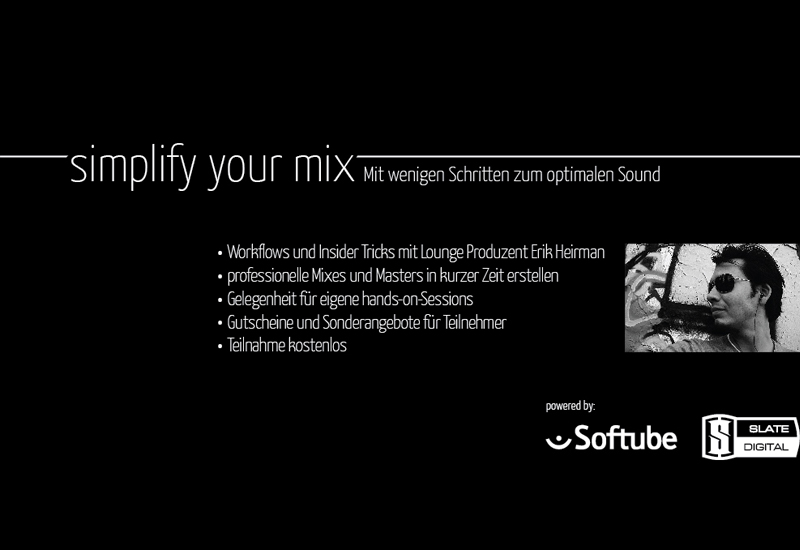 17.09.2014, 16h: Workshop „Simplify Your Mix – Mit wenigen Schritten zum optimalen Sound“