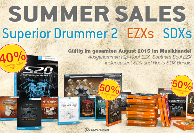 Toontrack Summer Sales: EZ Drummer EZX Erweiterungen -50%