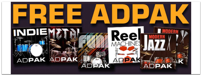 Free Adpak beim Kauf von Addictive Drums!!!