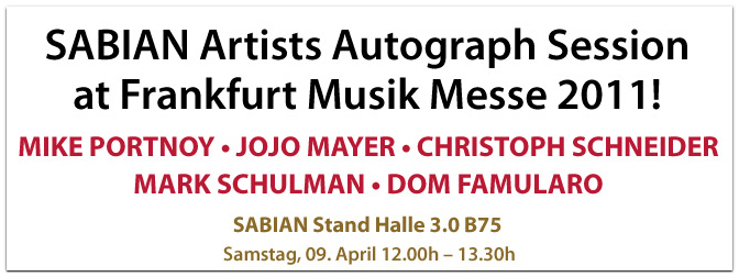 SABIAN Artist sind bereit für die Musikmesse in Frankfurt!