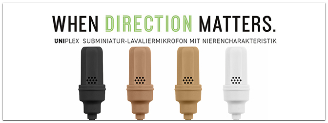 Shure UniPlex: neue Subminiator Lavaliermikrofone mit Nierencharakteristik für professionelle Sprachanwendungen