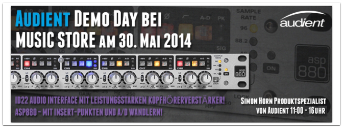 Audient Demo Day am 30. Mai 2014 im Music Store