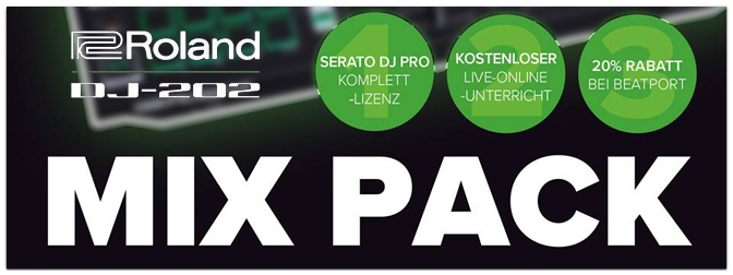 Roland DJ-202 | Mixpack is back! (DJ-202 Controller + Serato DJ Pro + Live-Online-Unterricht + Beatport-Rabatt)