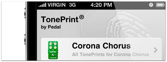 Revolutionäres iPhone App für TonePrint Pedale