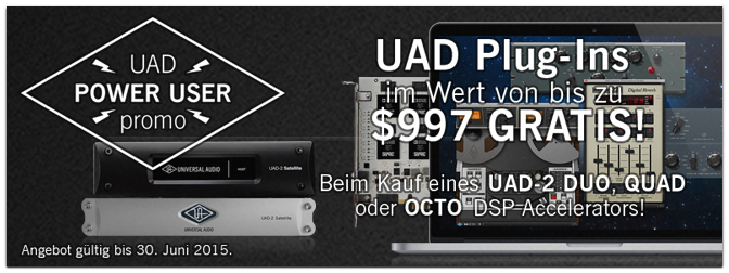 UAD-2 Power User Promotion: Plug-Ins im Wert von bis zu $997 GRATIS